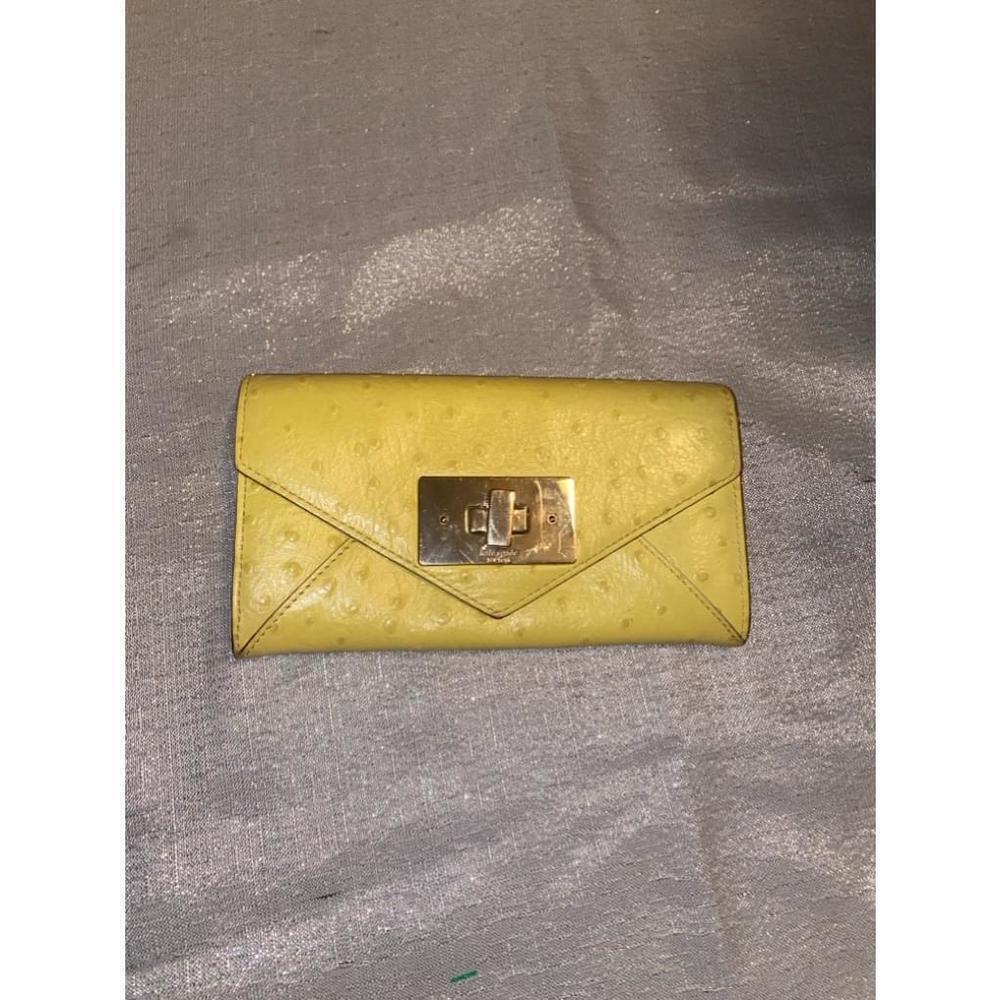 Kate Spade yellow ostrich leather wallet